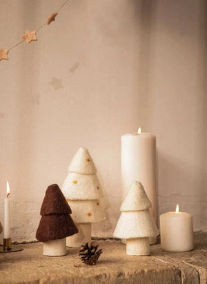Muskhane - أشجار كريسماس من اللباد - طقم من قطعتين | لون سكري
