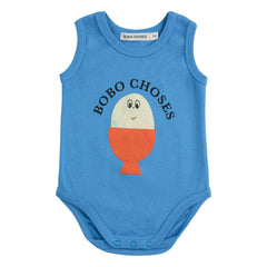 Bobo Choses - Bobo organik pamuklu kolsuz body | Mavi