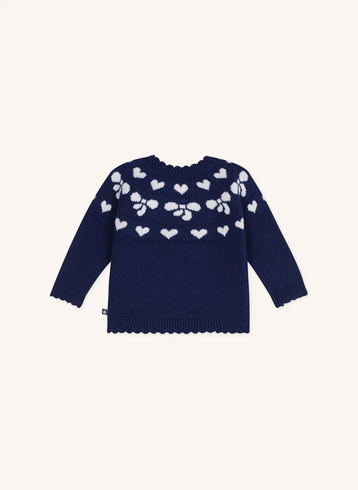 Petit Bateau - Yün kalpli kazak | Gece mavisi