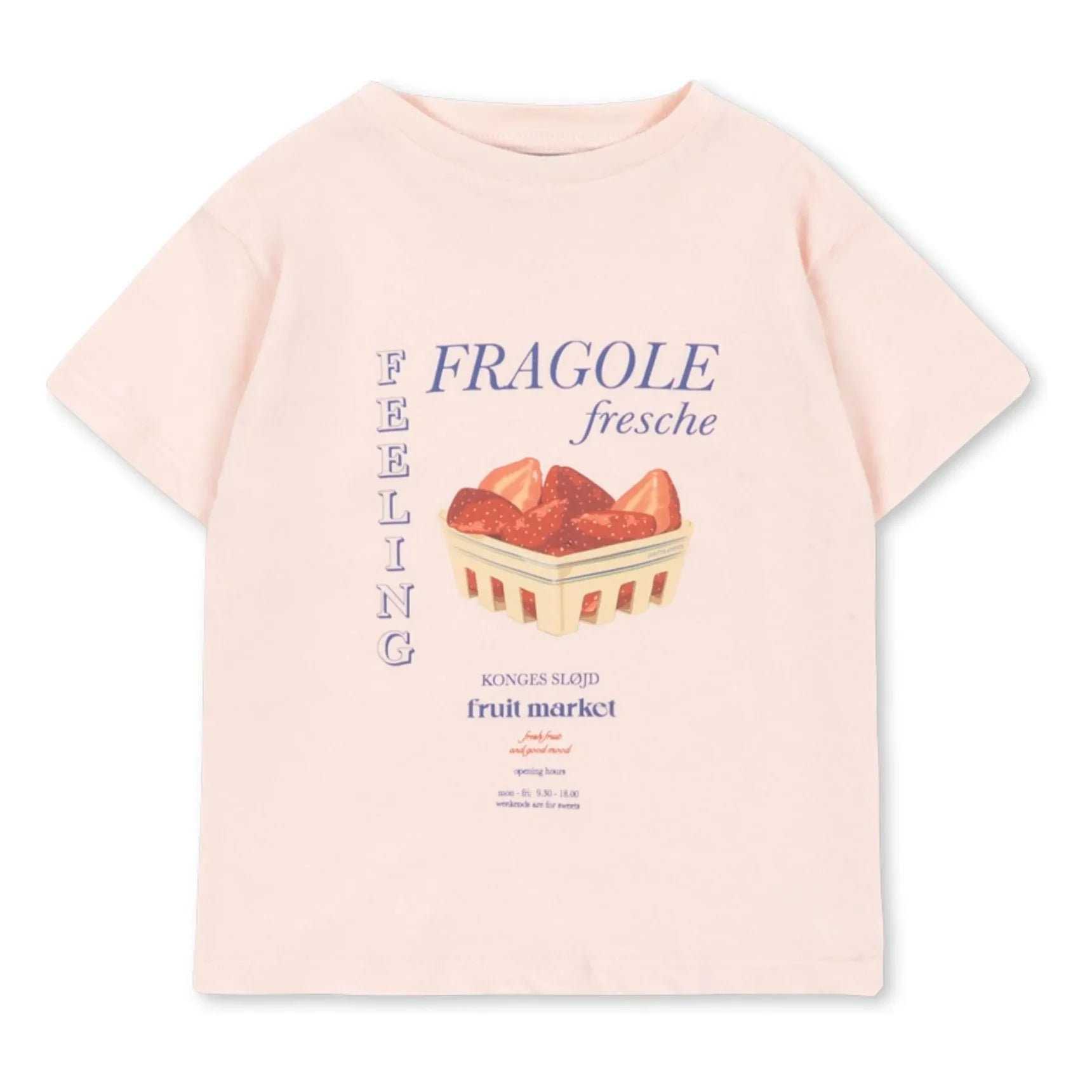 Konges Sløjd - Era Fragole organik pamuk Tişört | Soluk Pembe
