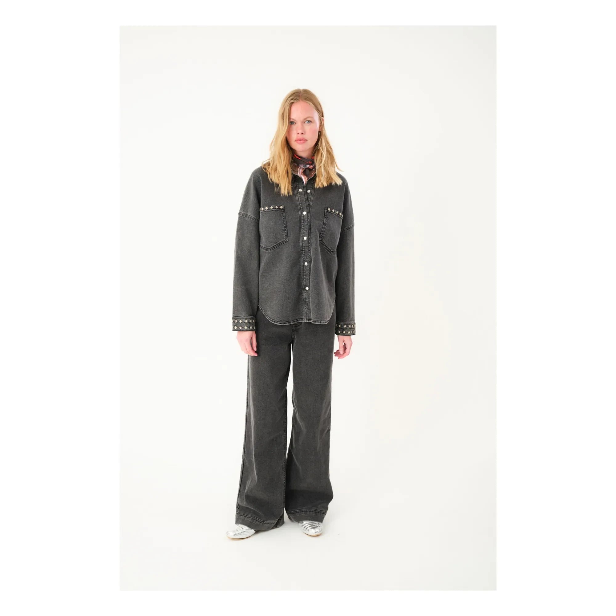 Lollys Laundry - Veida Denim Overshirt | Yıkanmış Siyah