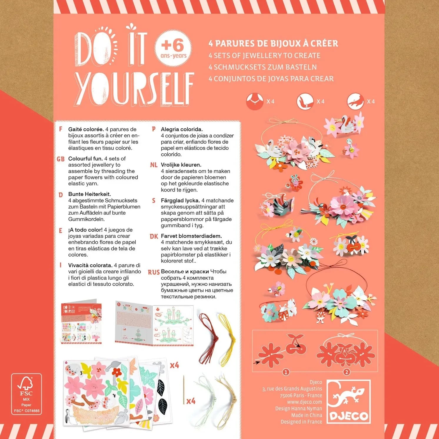 Djeco - DIY Kit - Renkli "Gaité" Takı Setleri