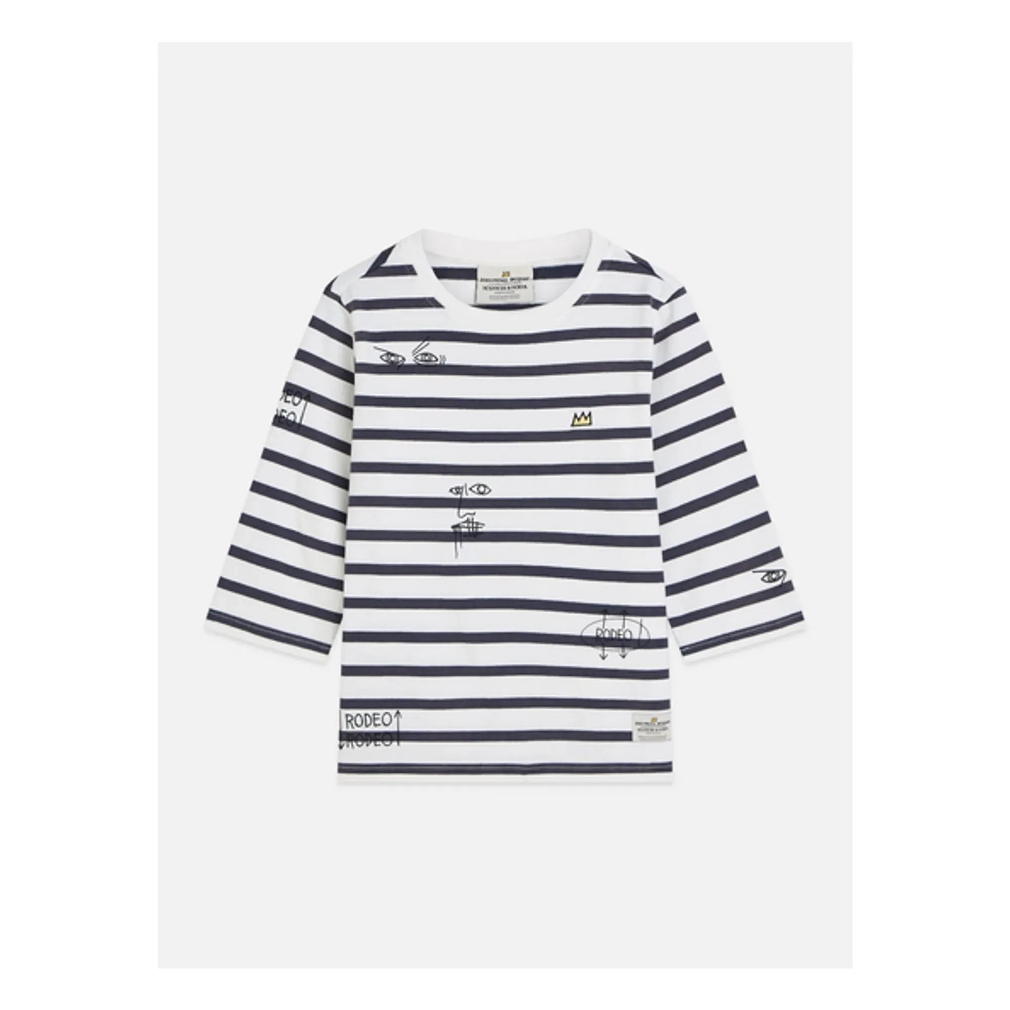Scotch & Soda - Basquiat Breton Çizgili Tişört | Lacivert