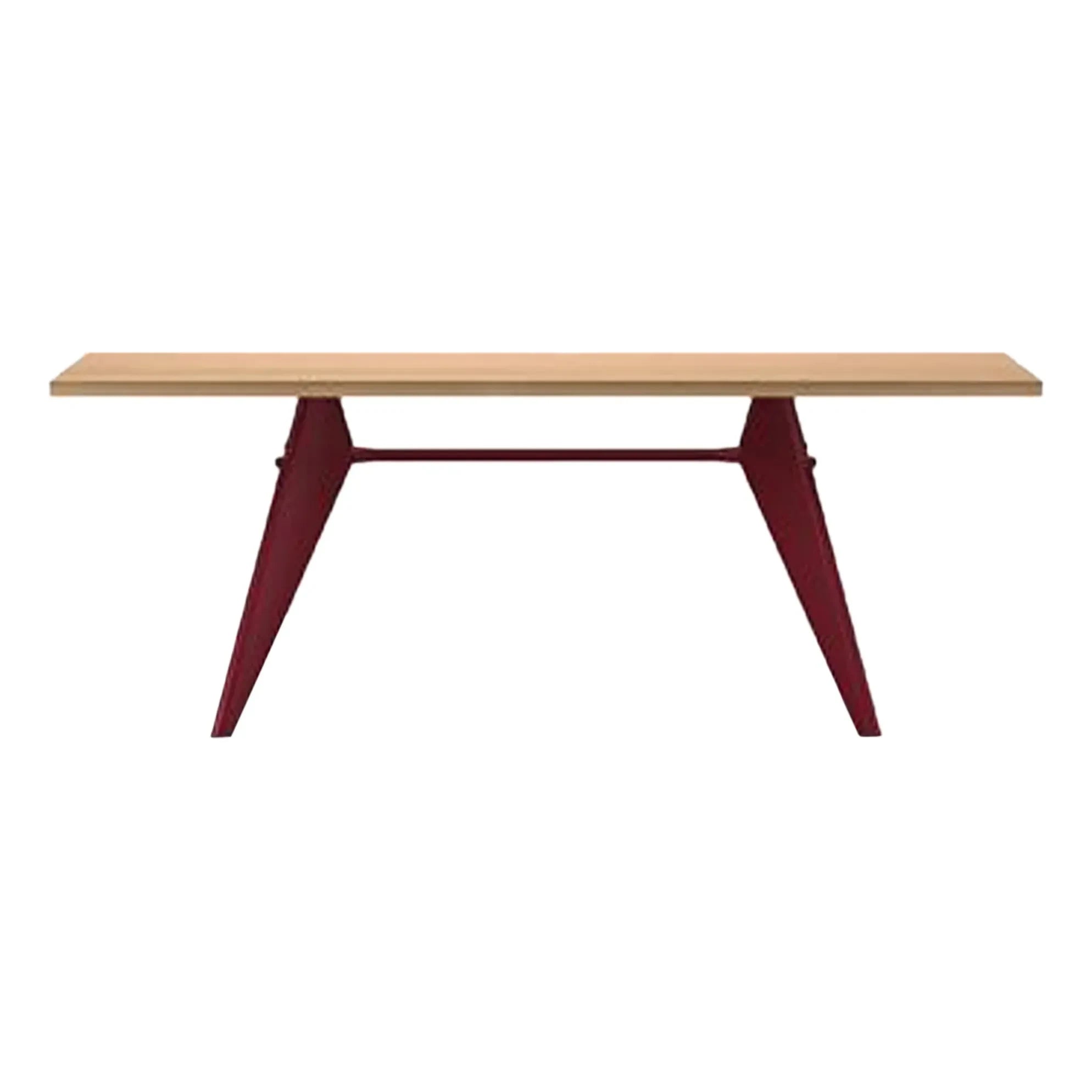 Vitra - EM Masa - Japon kırmızı kaide - Jean Prouvé, 1950 | Meşe