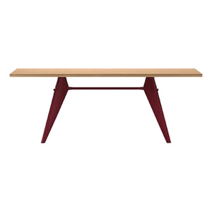 Vitra - EM Masa - Japon kırmızı kaide - Jean Prouvé, 1950 | Meşe