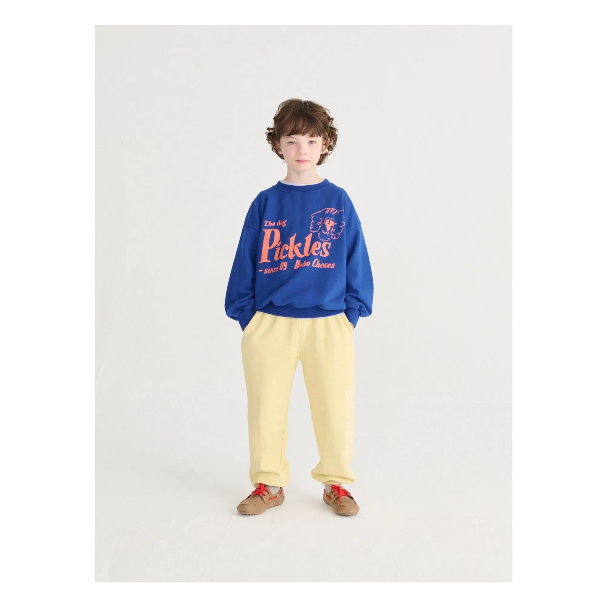 Bobo Choses - The Dog Pickles organik pamuk sweatshirt | Kraliyet mavisi