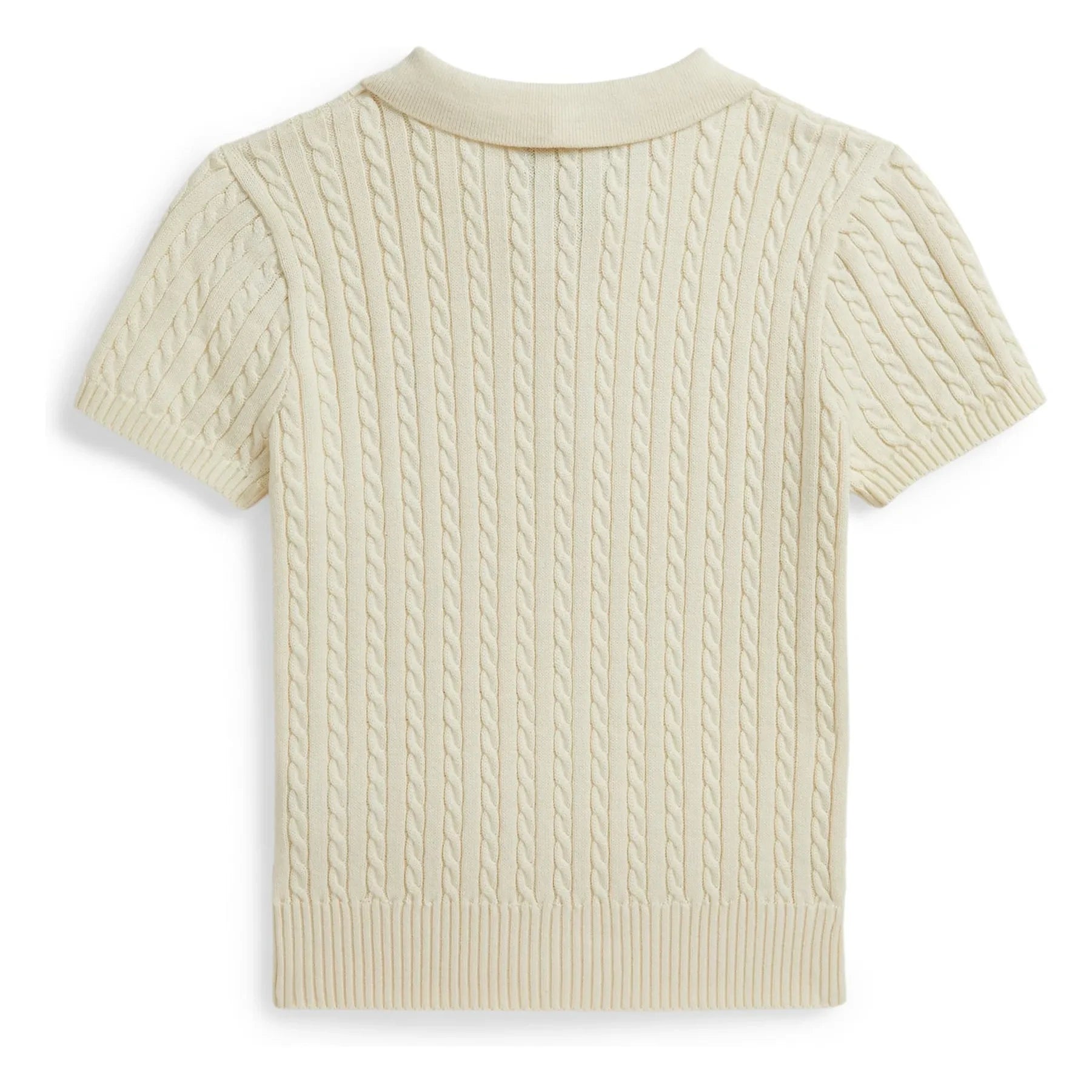 Ralph Lauren - İnce örgü polo tişört | Krem