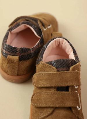 Lazare - Mahaut Tartan Sneakers | Haki kahverengi