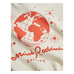 Mini Rodini - Mini Rodini Society organik pamuklu sweatshirt | Ecru