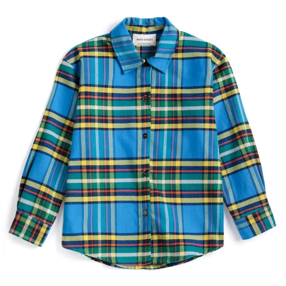 Bobo Choses - Tartan gömlek | Mavi