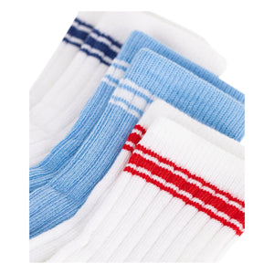 Petit Bateau - 3 Çift Fitilli Spor Çorap Seti | Beyaz