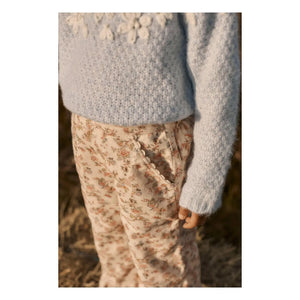 Louise Misha - Florali organik pamuk pantolon | Krem