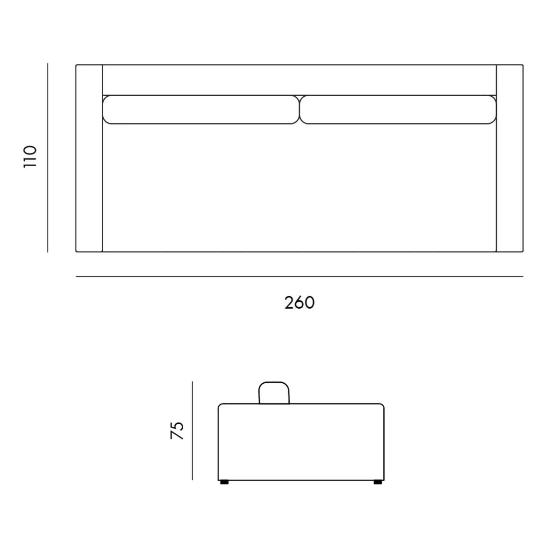 Panac Edition - Bellechasse hafif 4 kişilik kadife kanape - 260 cm | Konyak