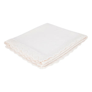 Tartine et Chocolat - Merino Yünlü Throw | Blanc/Écru