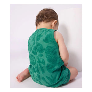 Petit Bateau - Organik pamuklu palmiye havlu tulum | Yeşil