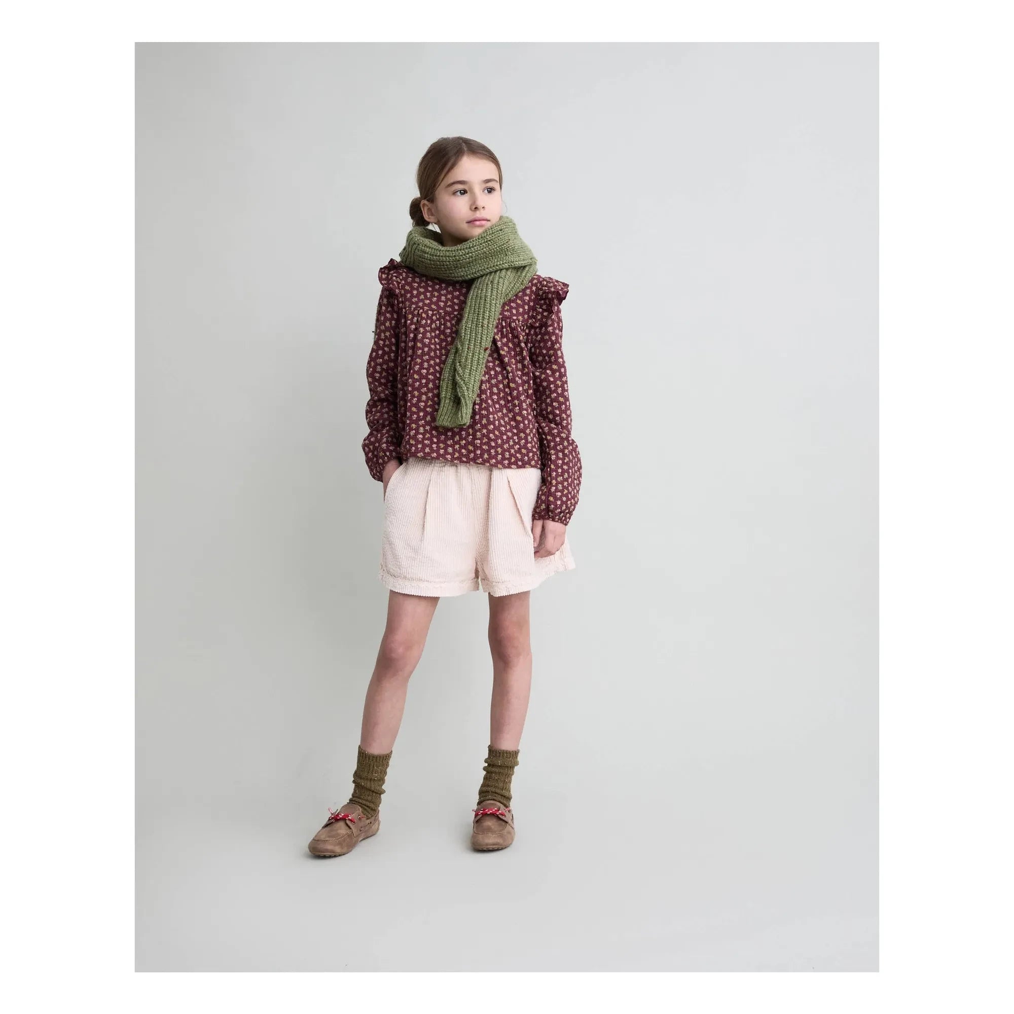 Búho - Blouse Cottage Fleurie Organik Pamuk | Bordo