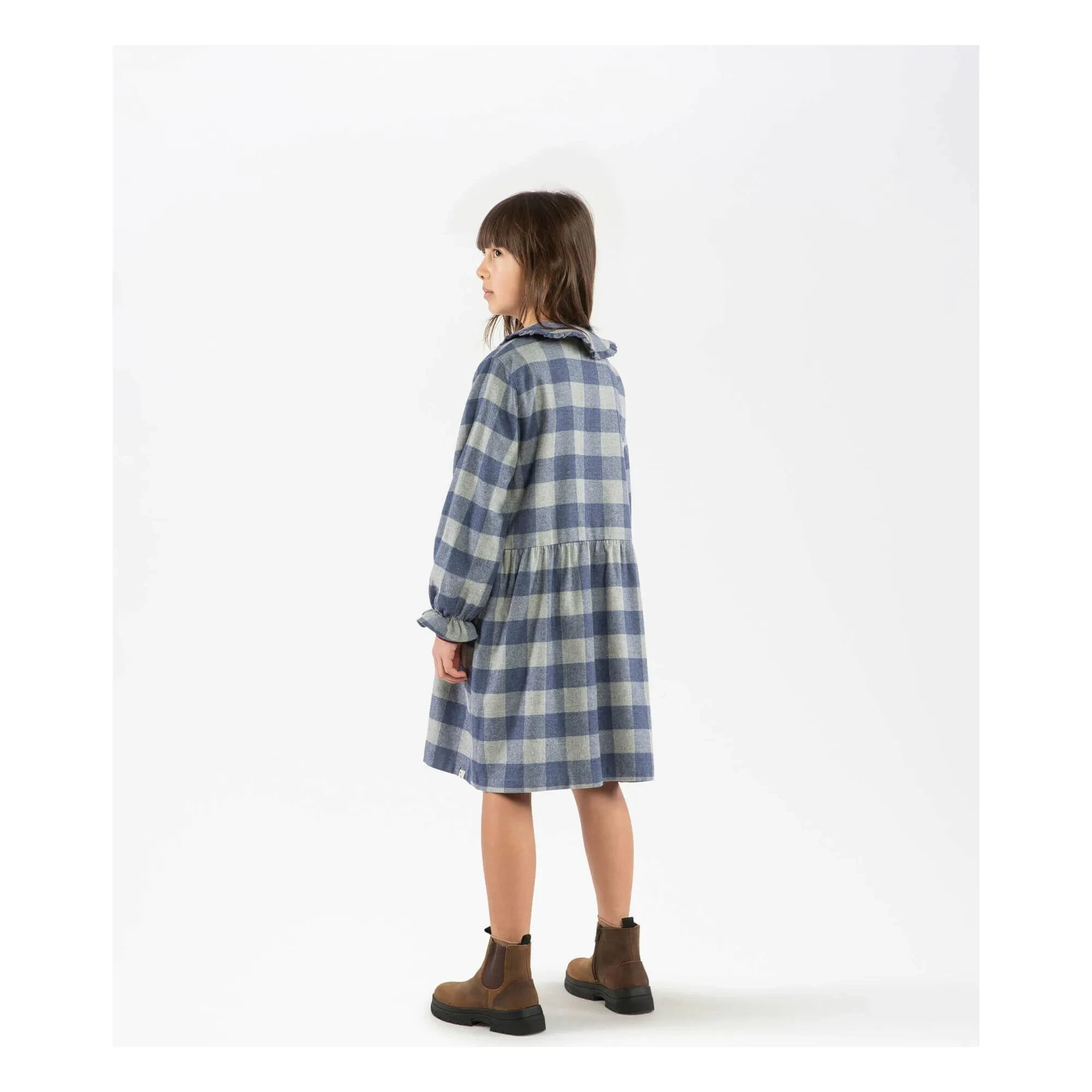 Matona - Carreaux Flanel Tencel Elbise | Mavi