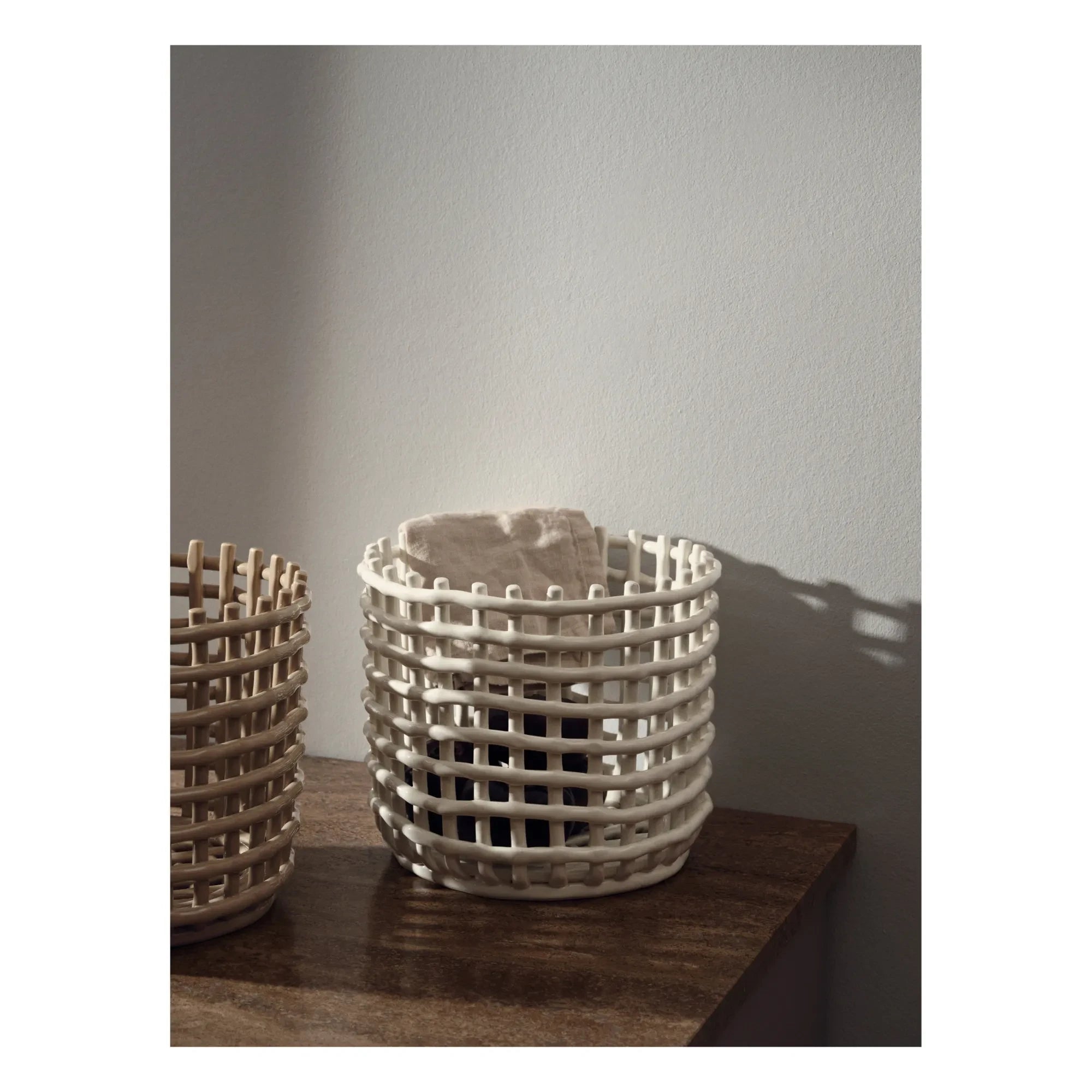 Ferm Living - Seramik Sepet | Beyaz