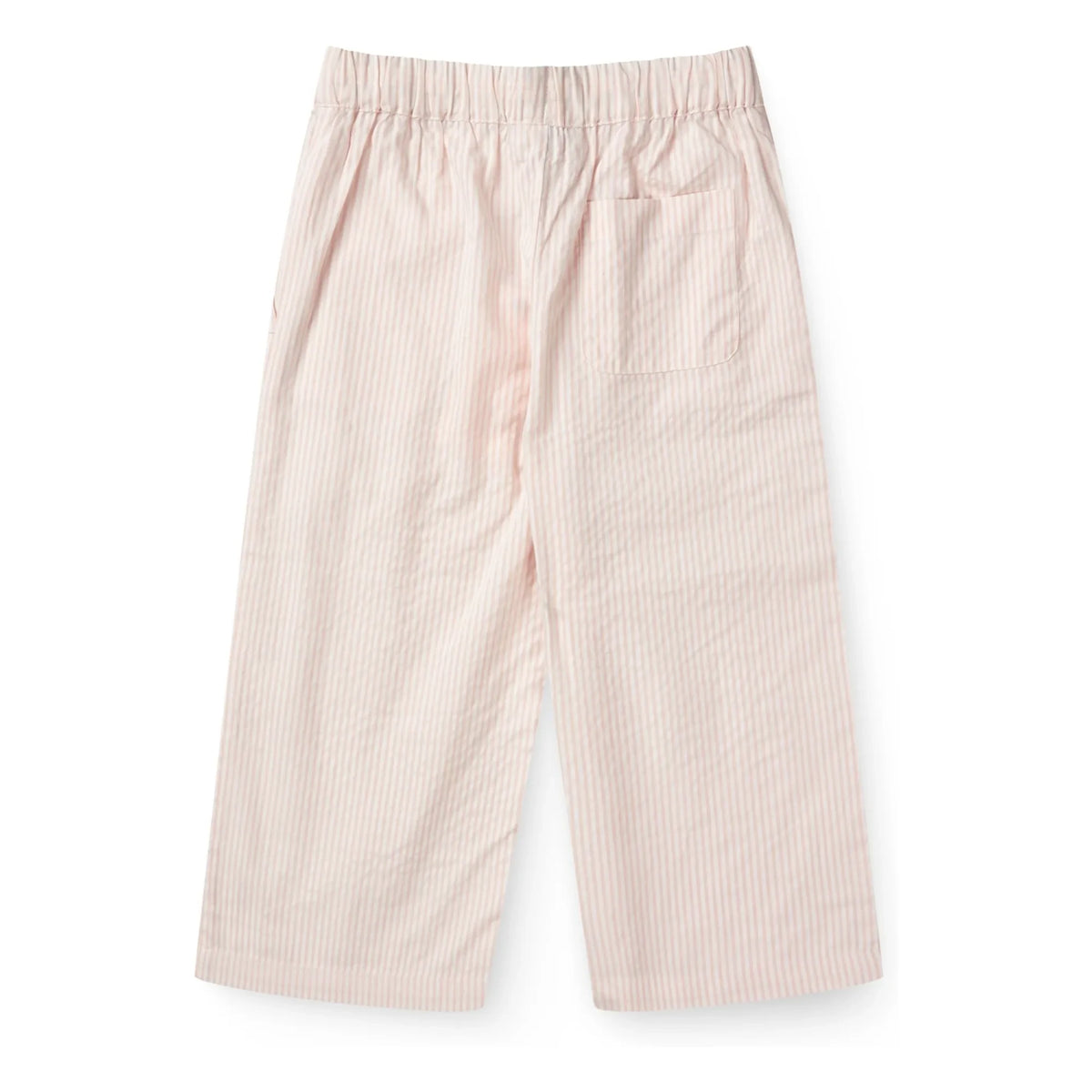 Copenhagen Colors - Organik Pamuklu Seersucker Çizgili Bağcıklı Pantolon | Soluk Pembe