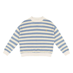 Jenest - Kay Çizgili Organik Pamuklu Sweatshirt | Mavi