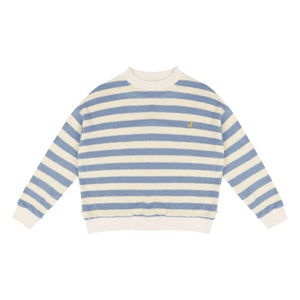 Jenest - Kay Çizgili Organik Pamuklu Sweatshirt | Mavi