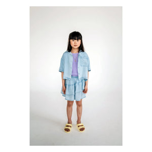 Repose AMS - Crop Tencel Gömlek | Açık Denim