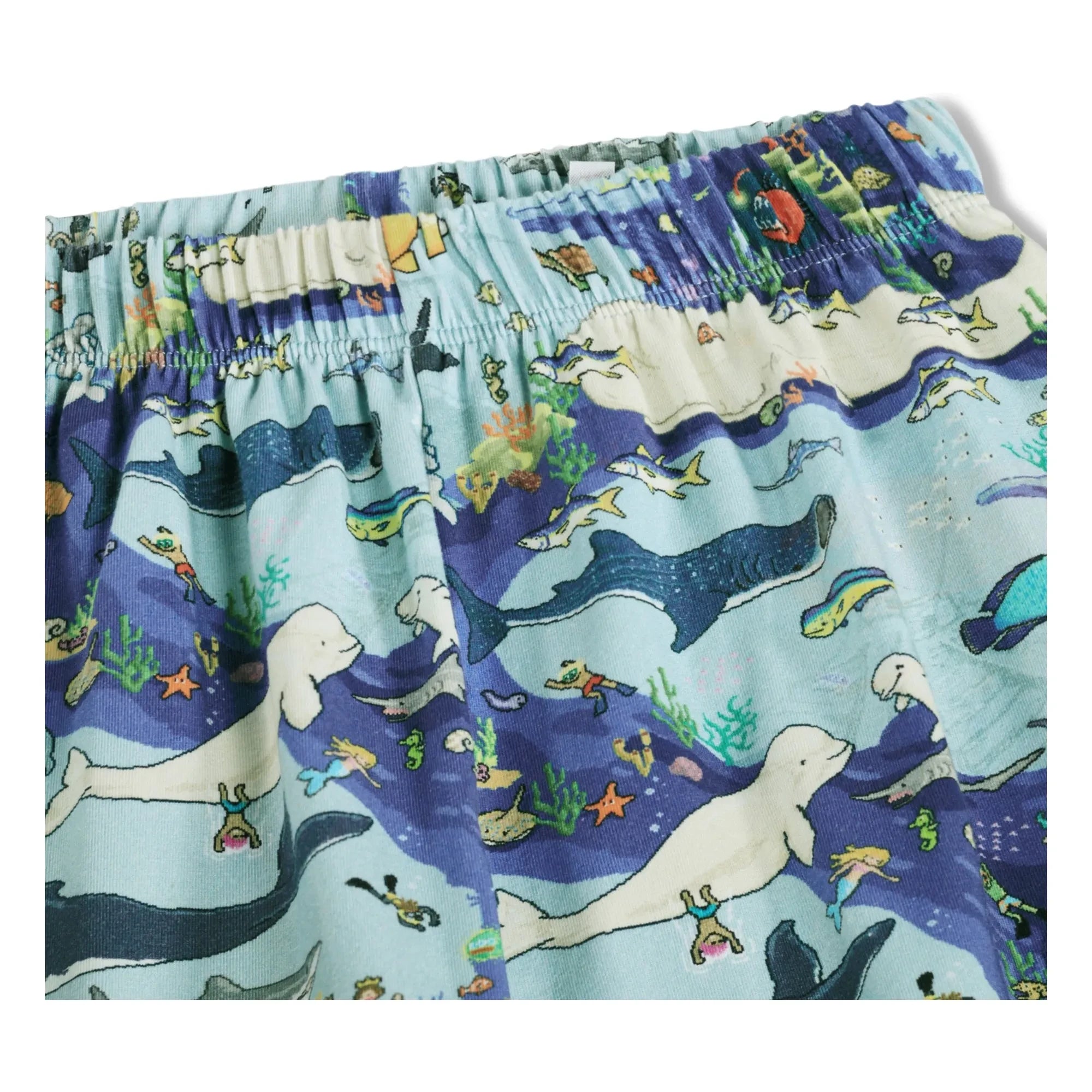 Molo - Bale Balinalar Organik Pamuklu Pyjama Short | Mavi