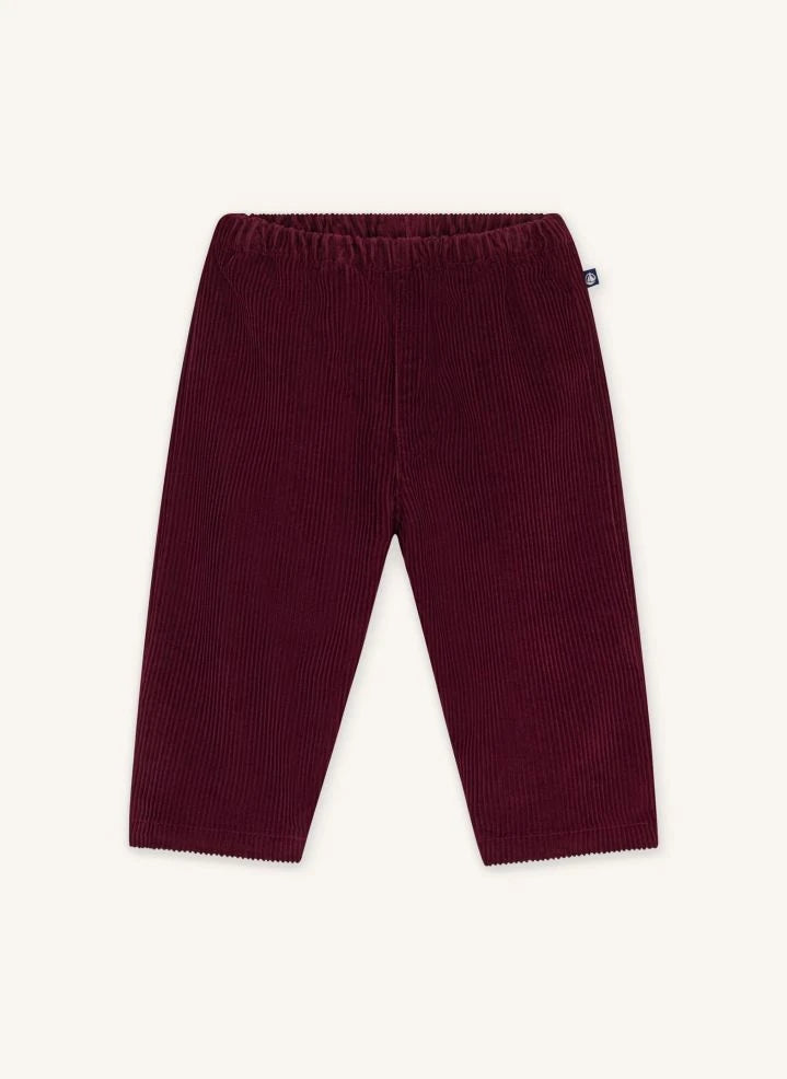Petit Bateau - Organik Pamuk Vual Bebek Pantolonu | Bordo