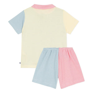 Petit Bateau - Millerais Renk Bloklu Kısa Pijama | Mavi