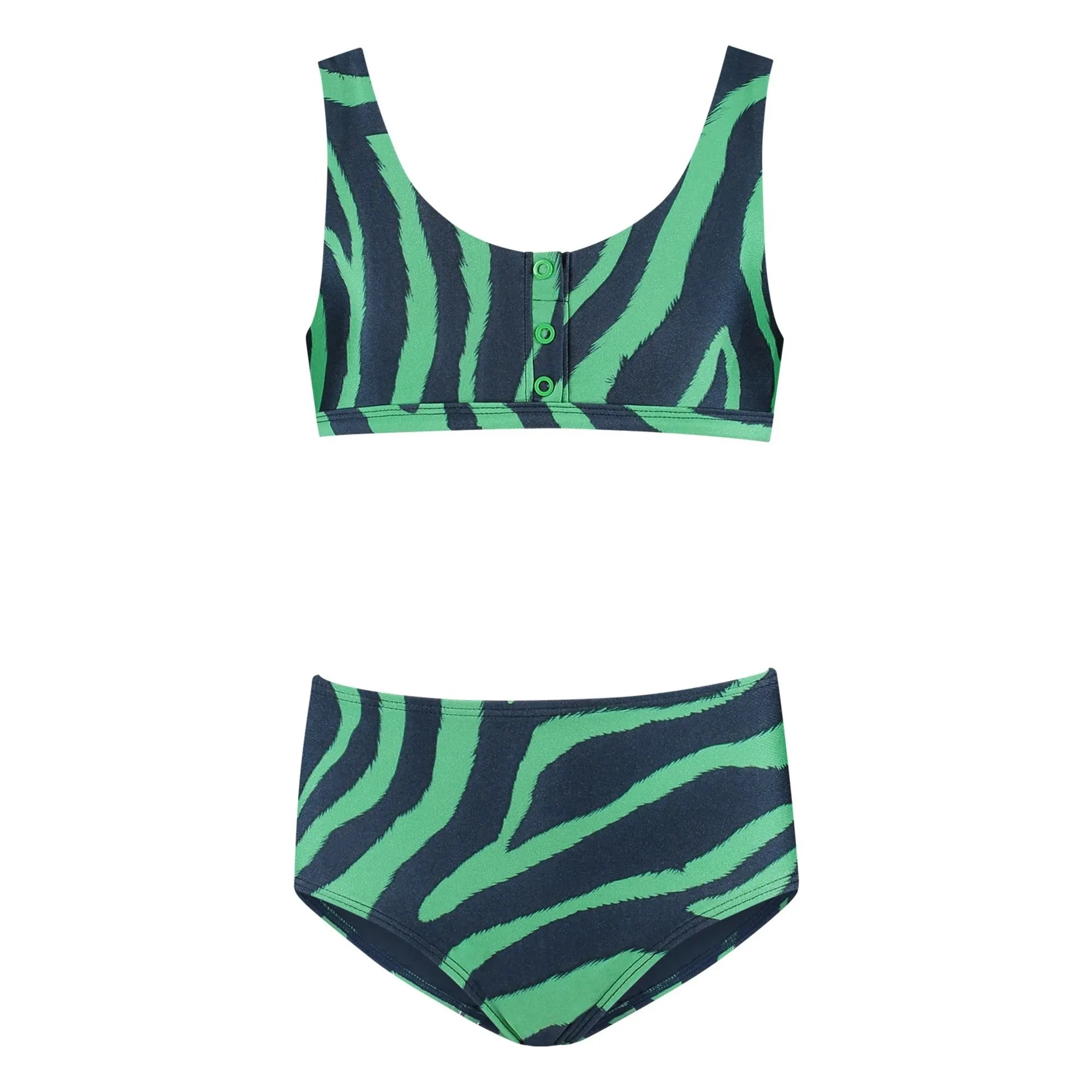 Beachlife - Zebra Düğmeli Mayo Geri Dönüştürülmüş Lifler | Yeşil