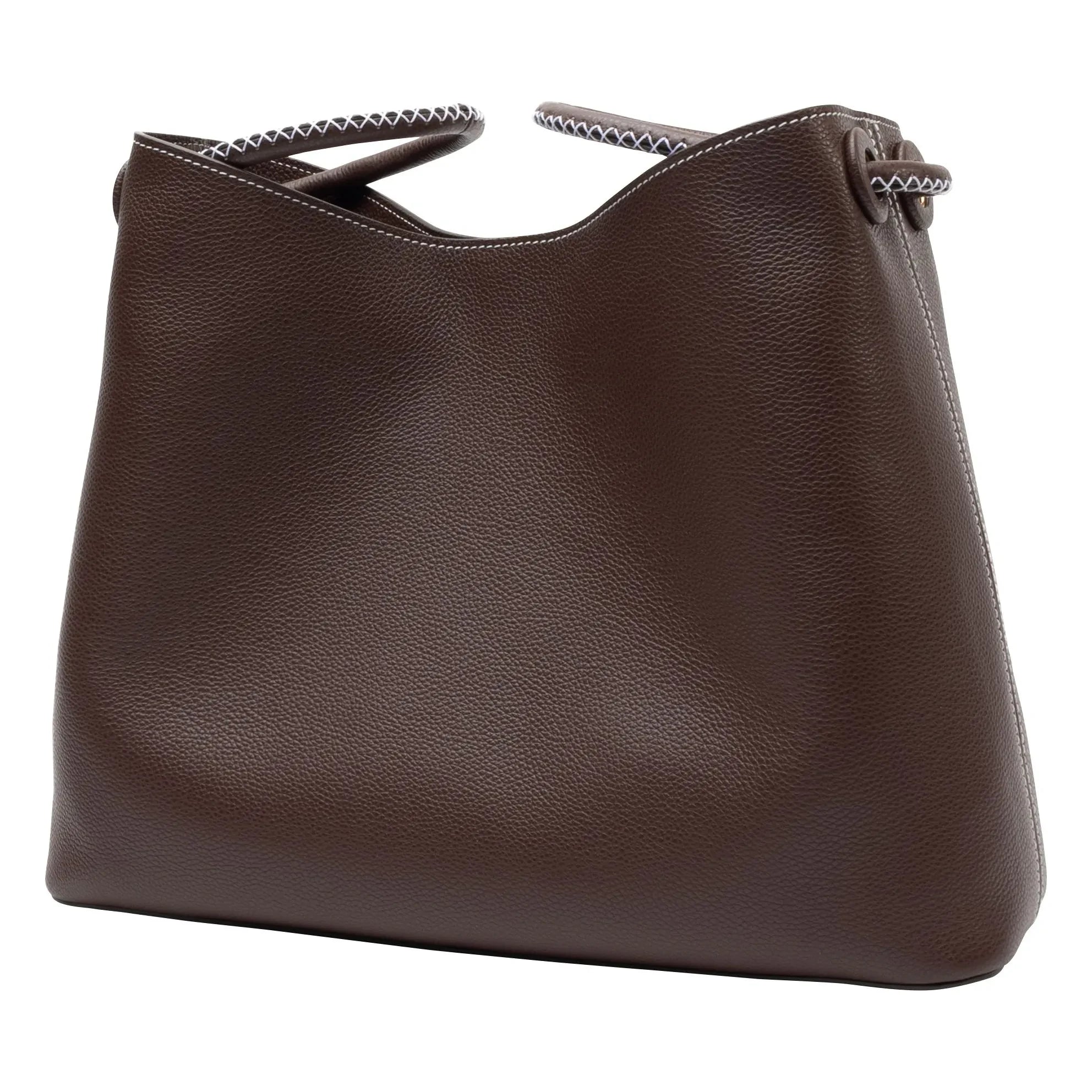 Elleme - Vosges Grainé deri çanta | Koyu Kahverengi