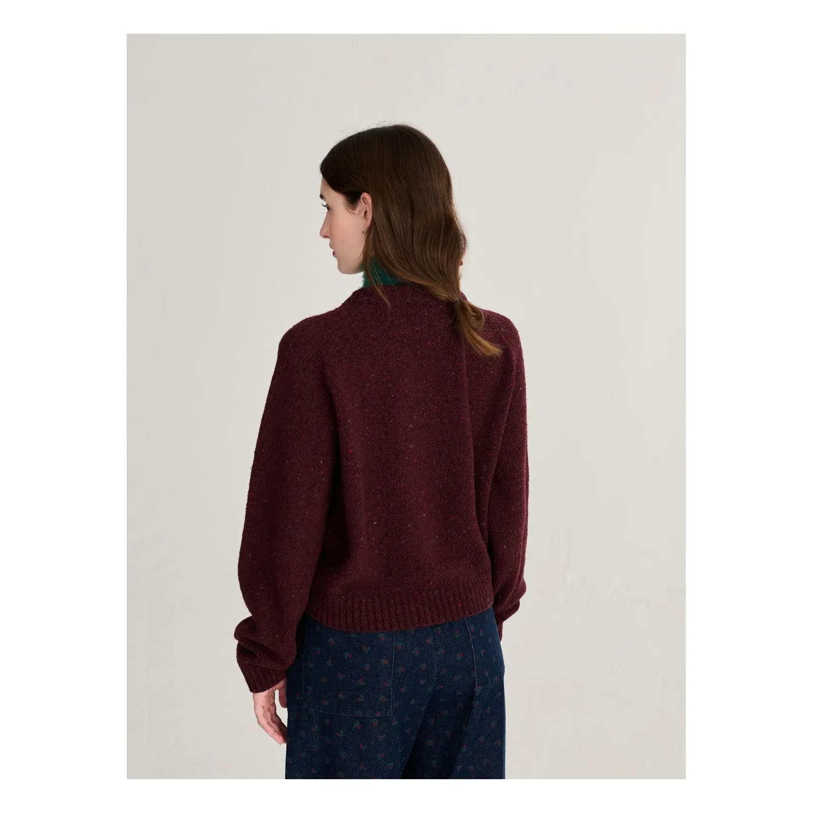 Bobo Choses - Pixel Wool Jakarlı Kazak | Bordo