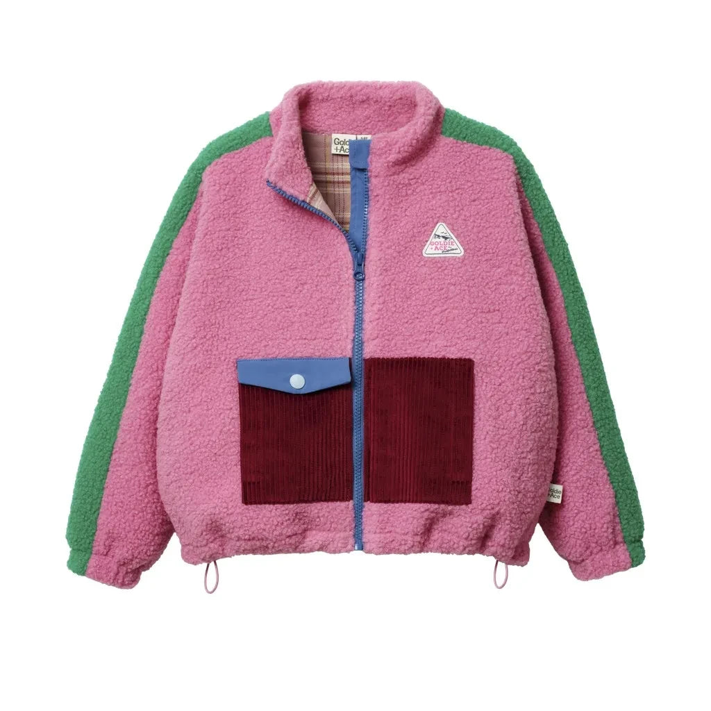 Goldie + Ace - Retro Sherpa Tarzı Ceket | Pembe