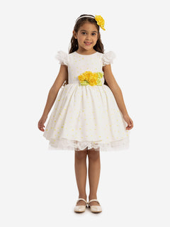 Dress & Fleur Girls Dress with Headband in Yellow