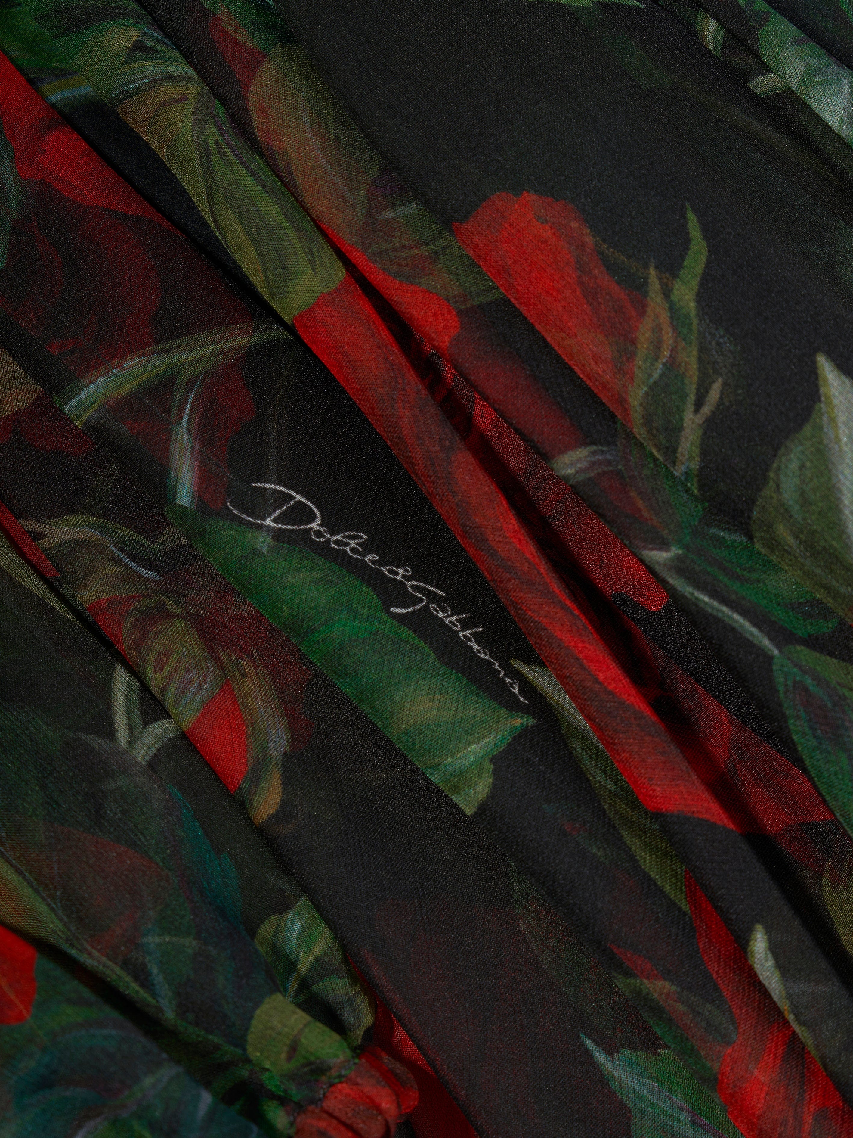 Dolce & Gabbana Girls Tulle Rose Dress in Black