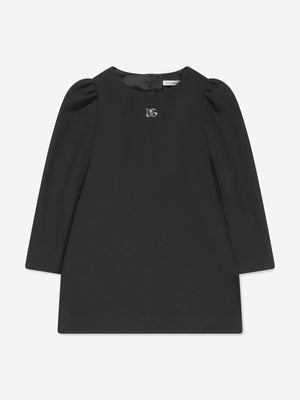 Dolce & Gabbana Girls Metal Logo Dress in Black