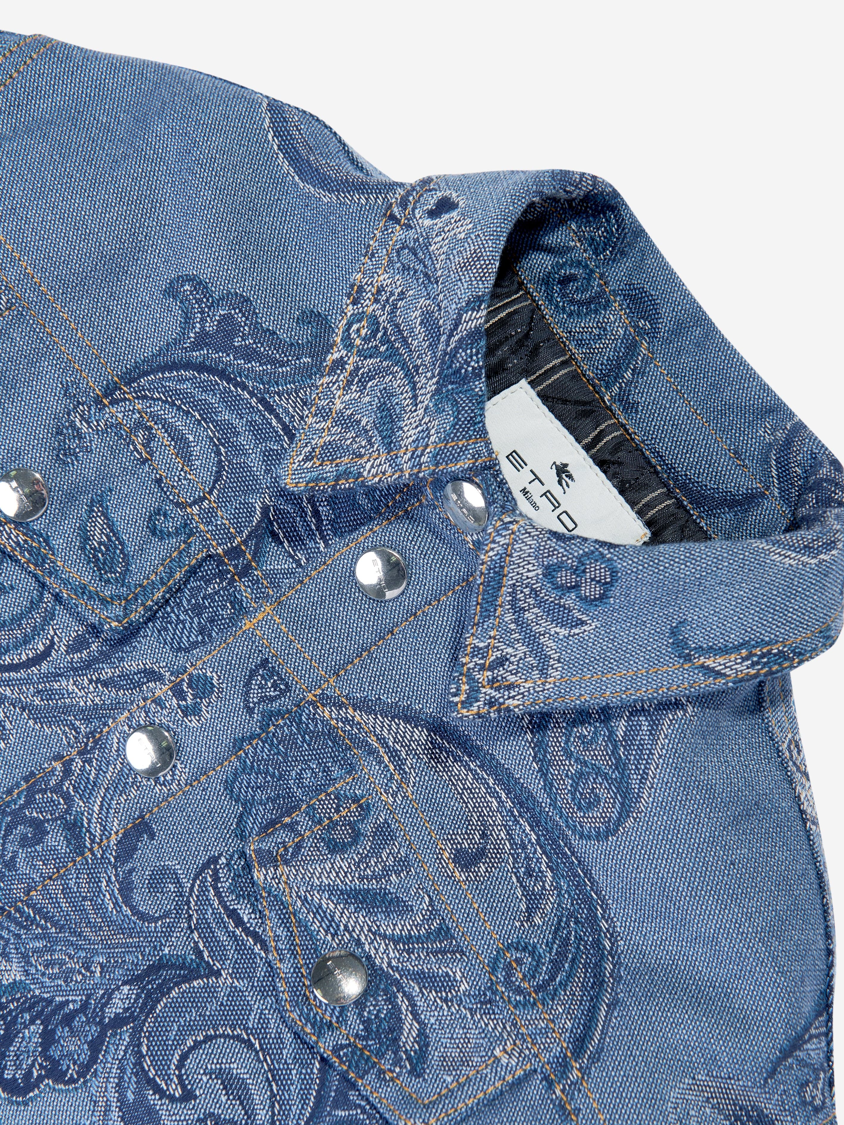 Etro Kids Paisley Print Jacket in Blue