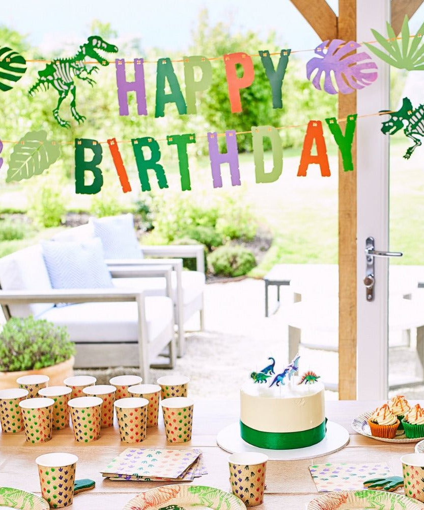 Party Pieces - Kaşif Dino Parti Happy Birthday Asma Süsü-Dinossi