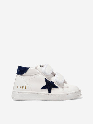 Golden Goose Kids June Leather Star Trainers in White