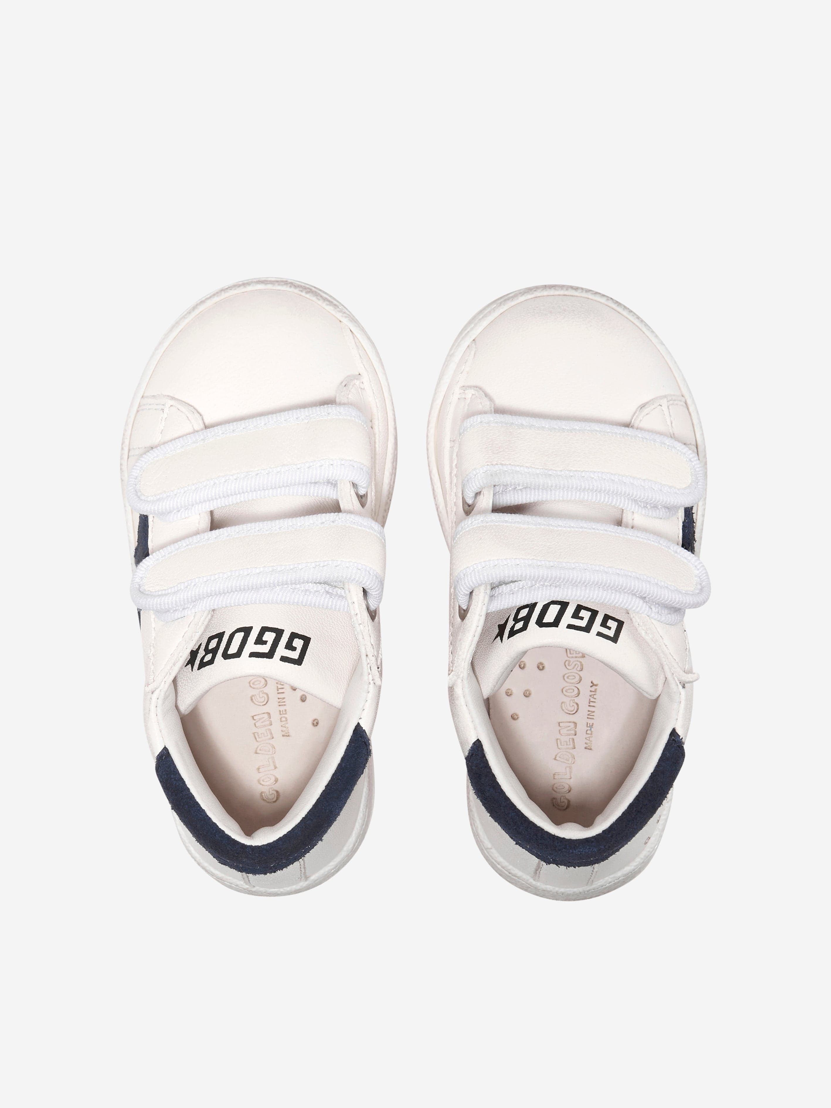 Golden Goose Kids June Leather Star Trainers in White