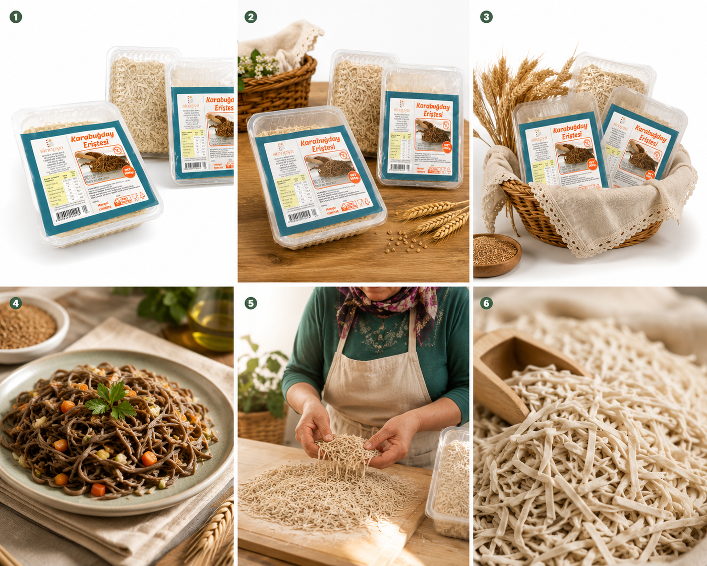 Sinopya - Glutensiz Karabuğday Eriştesi 500 GR