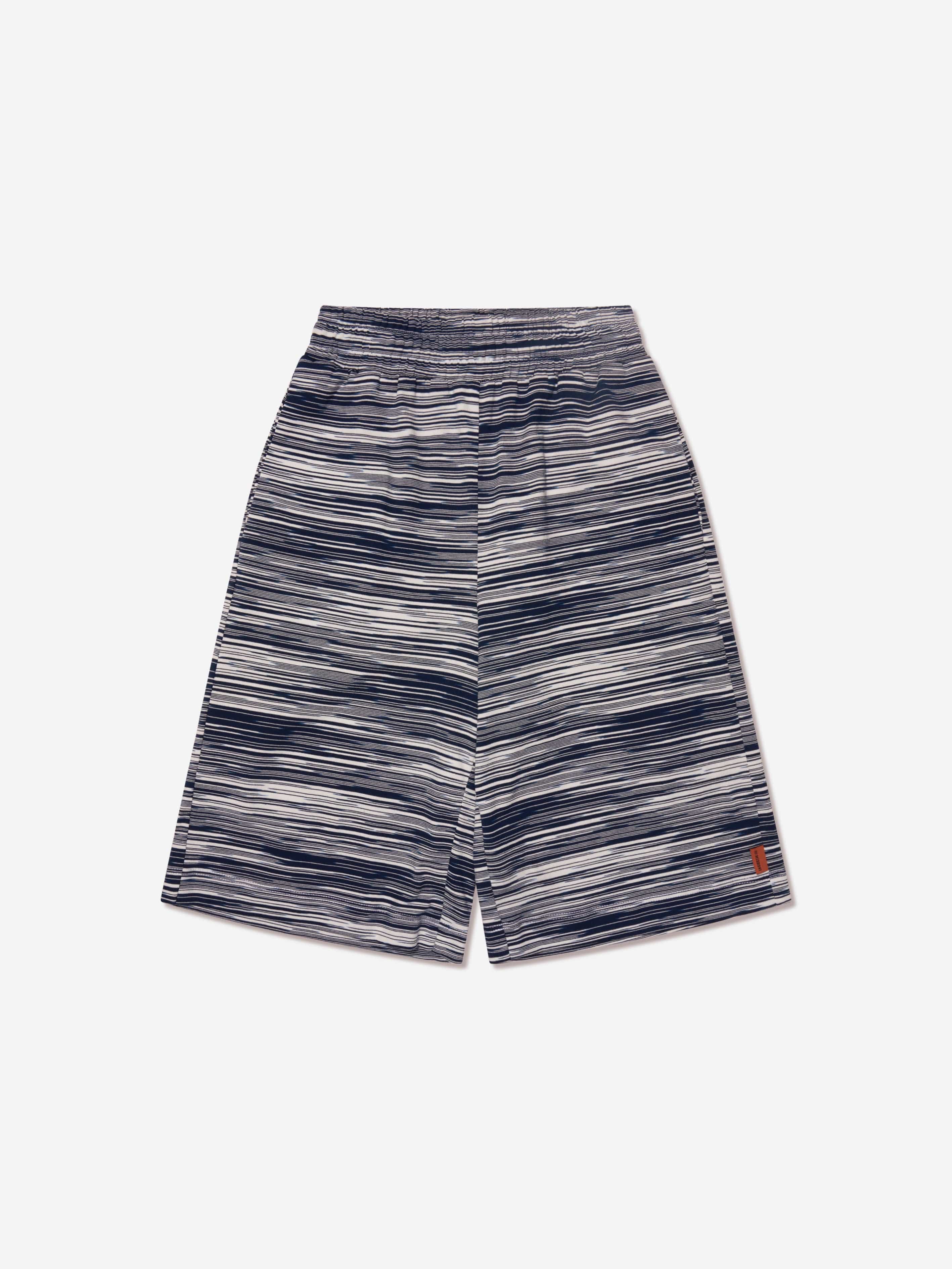 Missoni Boys Striped Jersey Shorts in Navy