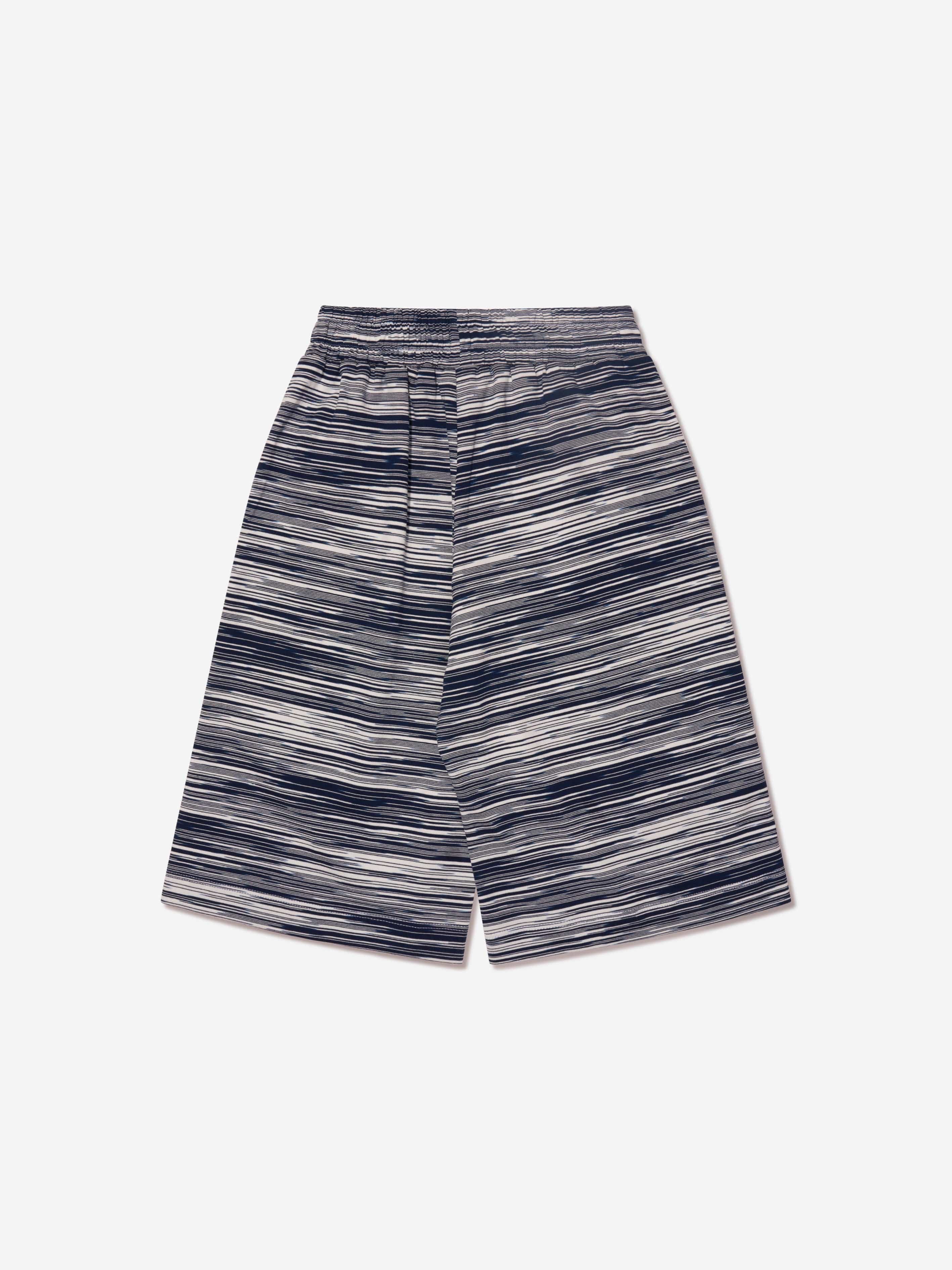 Missoni Boys Striped Jersey Shorts in Navy
