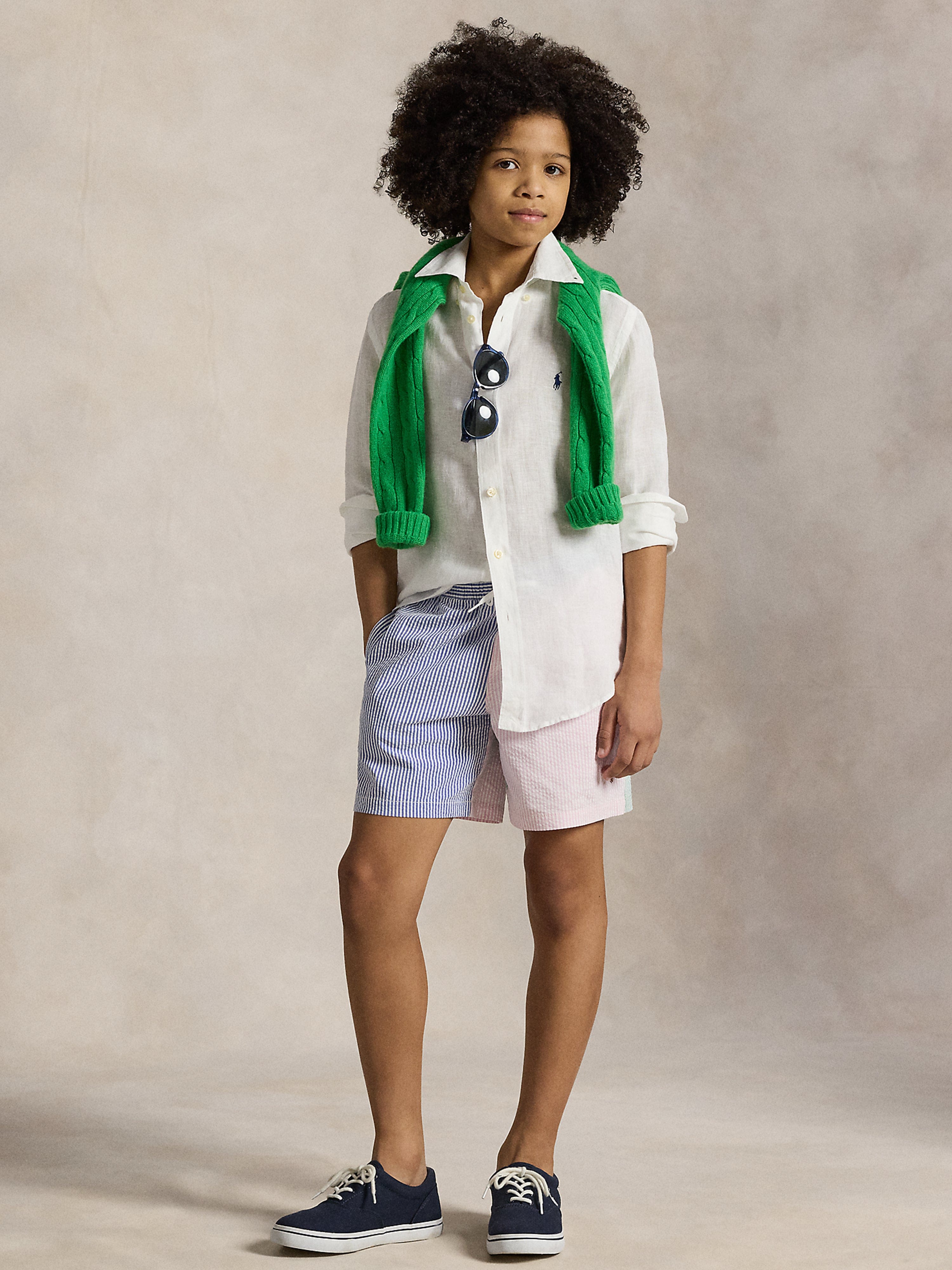 Ralph Lauren Boys Linen Shirt in White