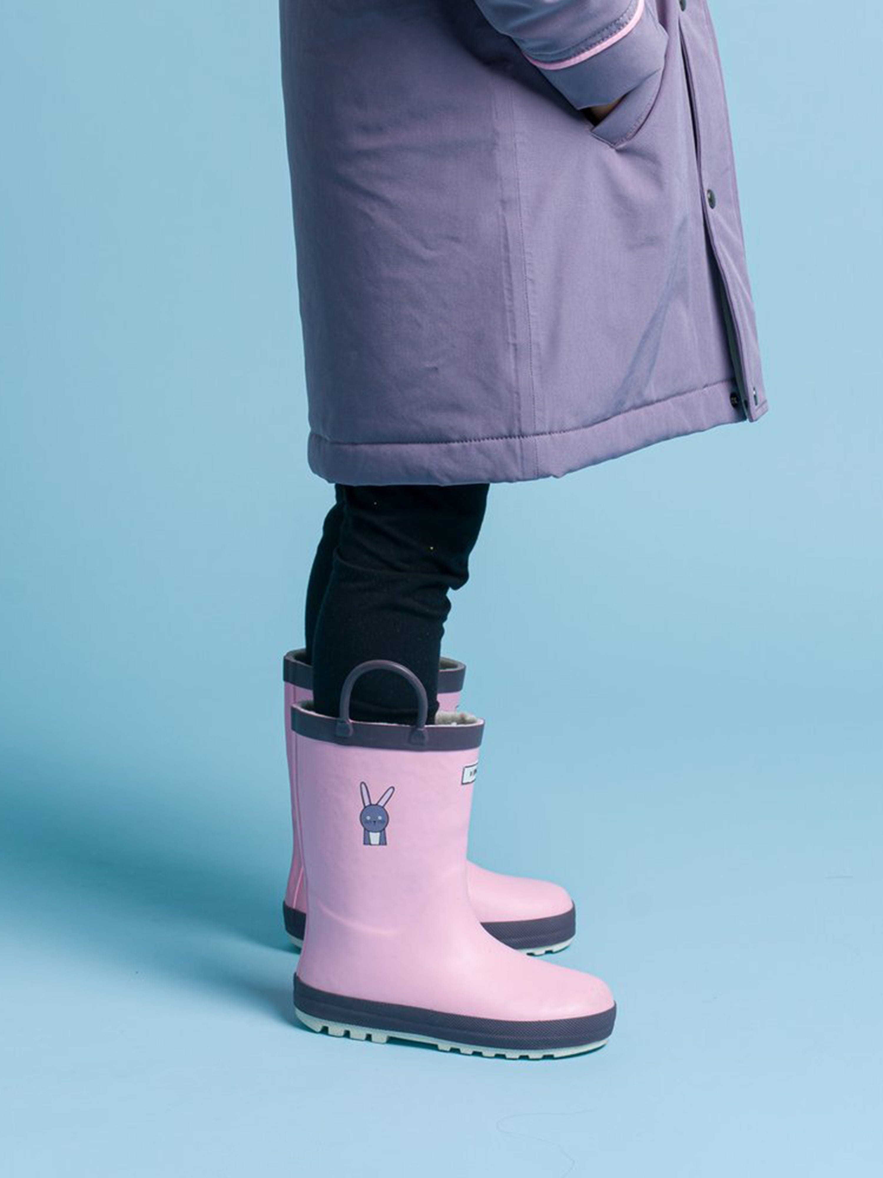 Roarsome Girls Hop The Bunny Rain Boots in Pink