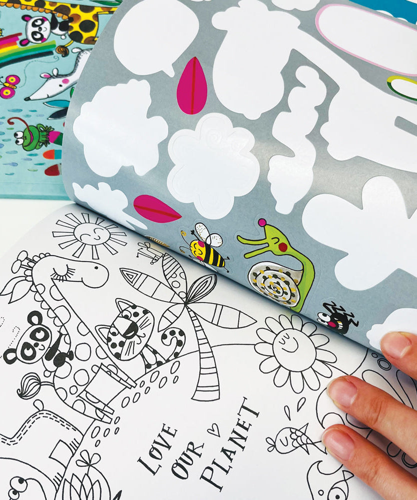 Rachel Ellen - كتاب تلوين ونشاط مشهد ملصقات حب كوكبنا