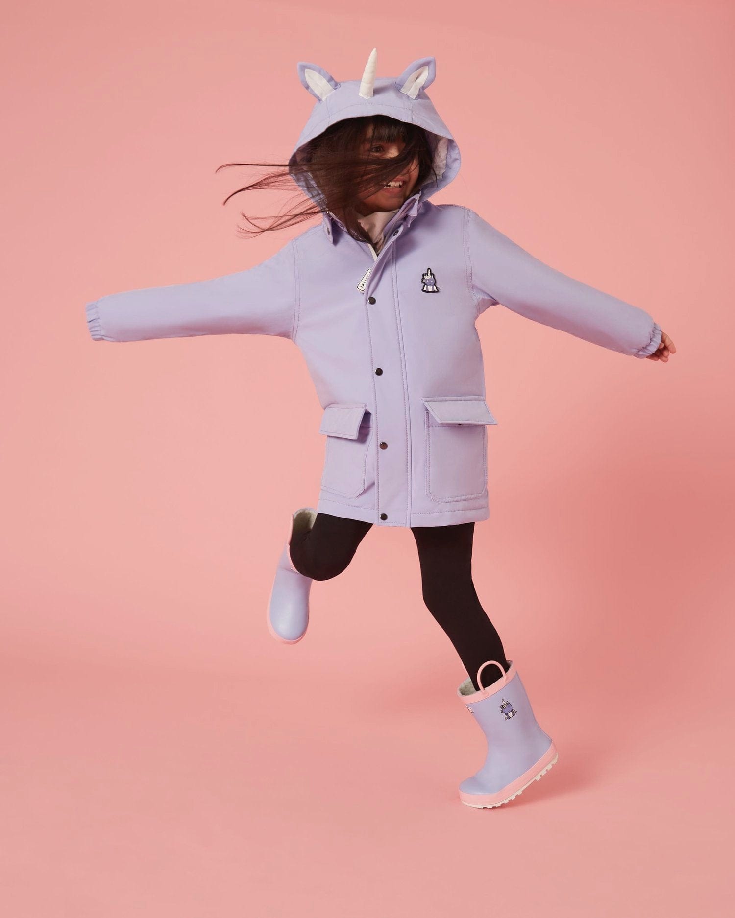 Roarsome Girls Sparkle The Unicorn Waterproof Coat in Purple