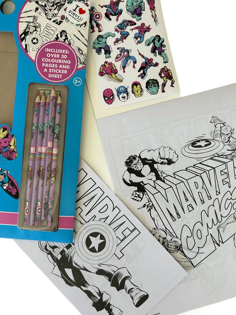 Dinossi - Marvel Boyama Kalemleri ve Boyama Defter Seti-Dinossi