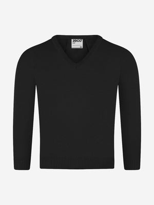 Zeco Kids School Knitted V-Neck Jumper in Black