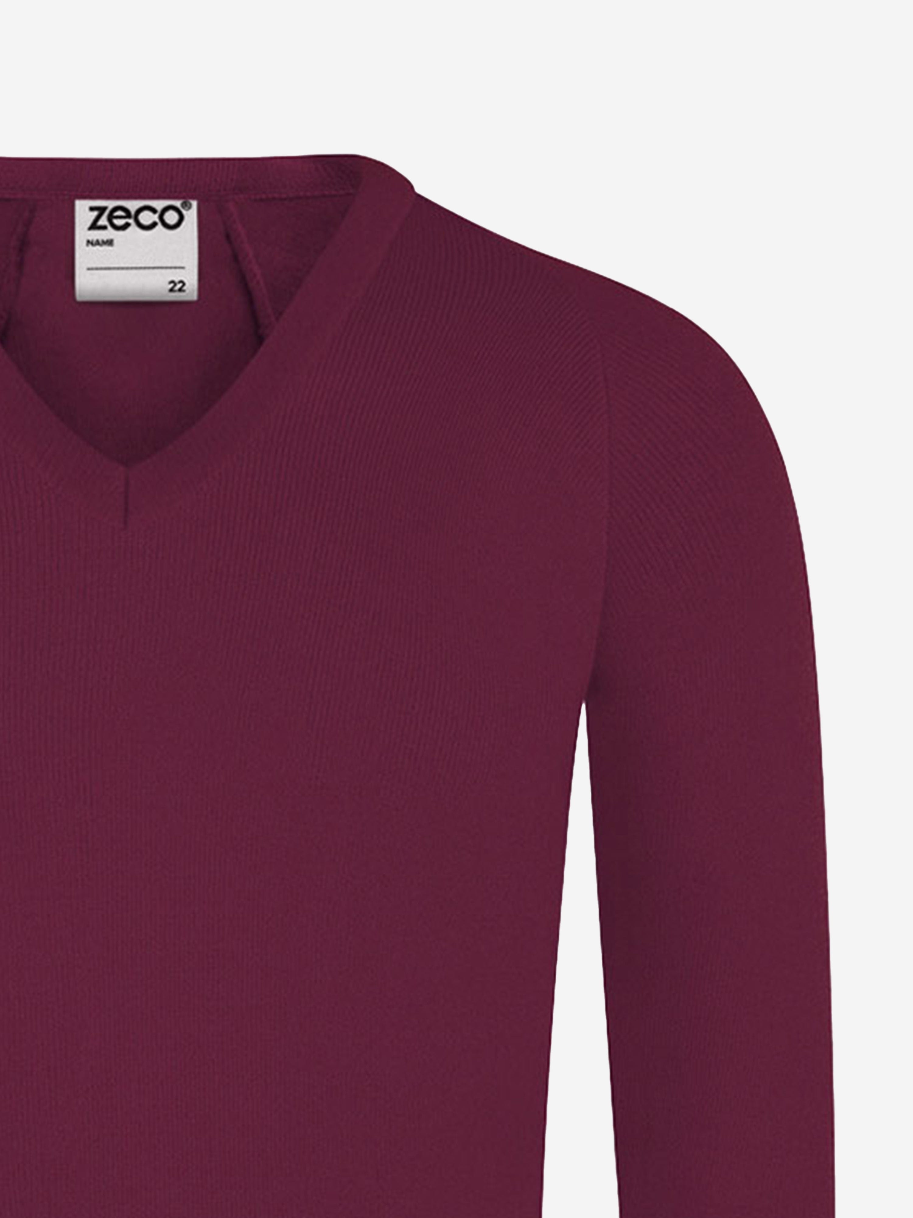 Zeco Kids School Knitted V-Neck Jumper in Maroon